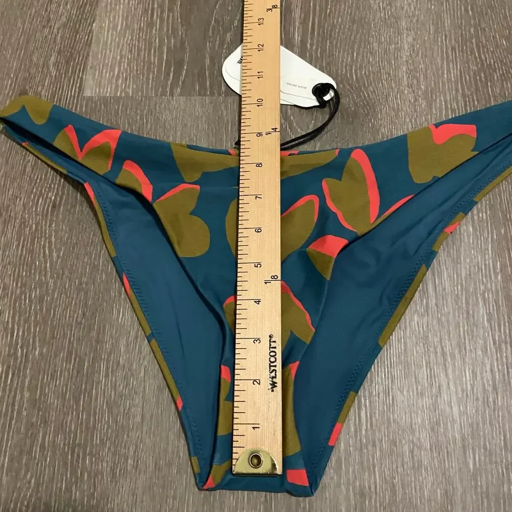 Prana Lahari Classic Swim Bottom Women's L Catalina Indo Disco Mid Rise Cheeky